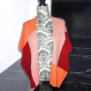 COCOGIO Colorblock Open Front Shawl - One Size